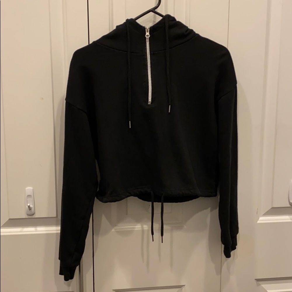 Half zip cropped hoodie from Forever 21
